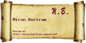 Miron Bertram névjegykártya